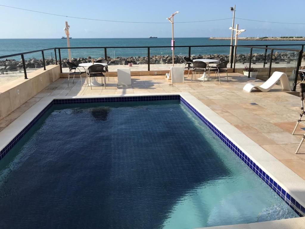 フォルタレザ804 Lindo Flat Mobiliado Com Vista Lateral Mar Na Praia De Iracemaアパートメント エクステリア 写真